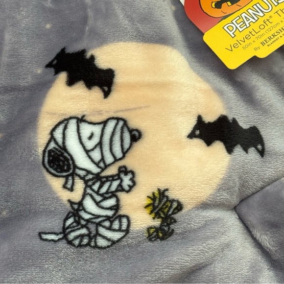 Peanuts Snoopy & Woodstock Mummies 50” x 70” Plush Halloween Throw Blanket - Picture 2 of 6